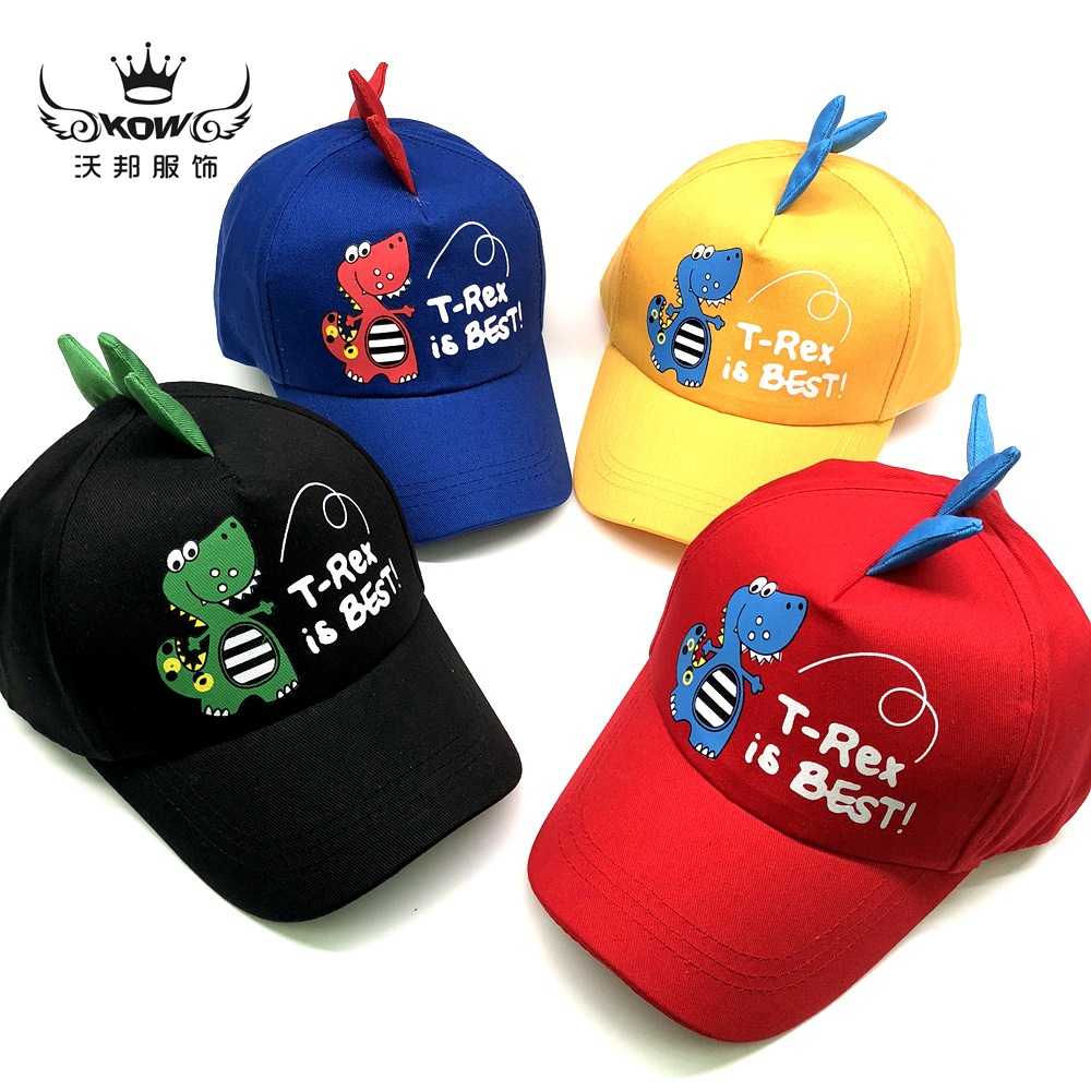 Wholesale Chilen's hat wholesale Spring and Autumn New Cartoon chilen's cap Korean version of printing dinosaur shape chilen's baseball cap