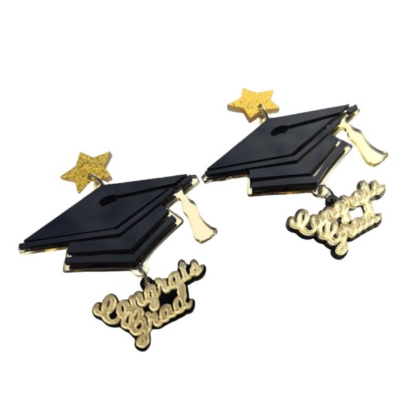 oly-880e576d3589ece05e4a452f8eb069c6 Wholesale Cross-border New Graduation Season Doctor Hat Graduation Master Hat Earrings congrala grad English Letter Earrings