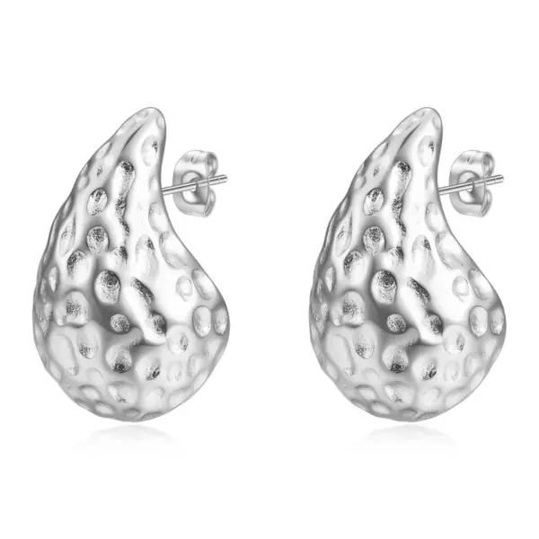 Wholesale 1 Pair Simple Style Water Droplets Plating Stainless Steel Ear Studs