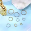 Wholesale Simple Style Geometric Stainless Steel Rhinestones Hoop Earrings 1 Pair