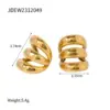 Wholesale PVD Coated Real Gold Plated 18K Gold Solid Color 304 Stainless Steel IG Style Waterproof Non Tarnish 304 Stainless Steel Ear Cuffs