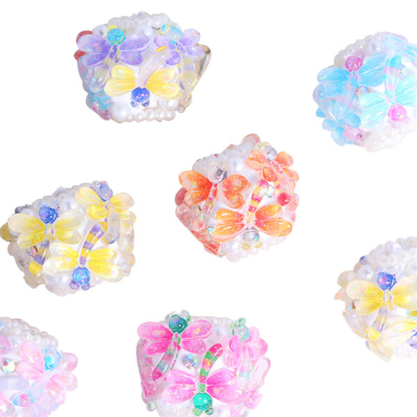 Wholesale New Colorful Little Dragonfly Straight Hole Loose Beads DIY Mobile Phone Key Chain Necklace Bag Chain Accessories