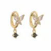 1 Pair Elegant Lady Modern Style Butterfly Plating Inlay Copper Zircon Drop Earrings