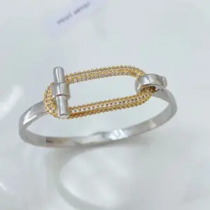 Bangle-White + Gold / Star 18K