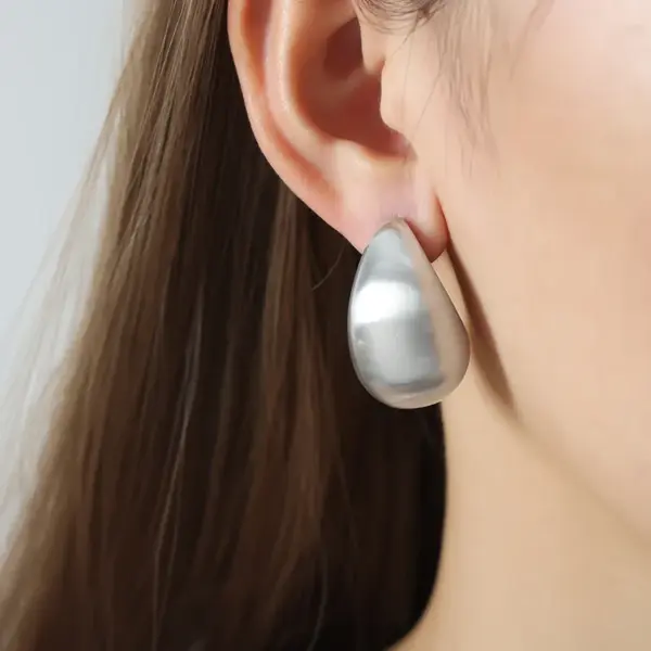 Wholesale 304 Stainless Steel Solid Color PVD Coated 18K Gold Plated Real Gold Plated 18K Gold Hip-Hop Punk Waterproof Non Tarnish Plating Gold Silver Ear Studs