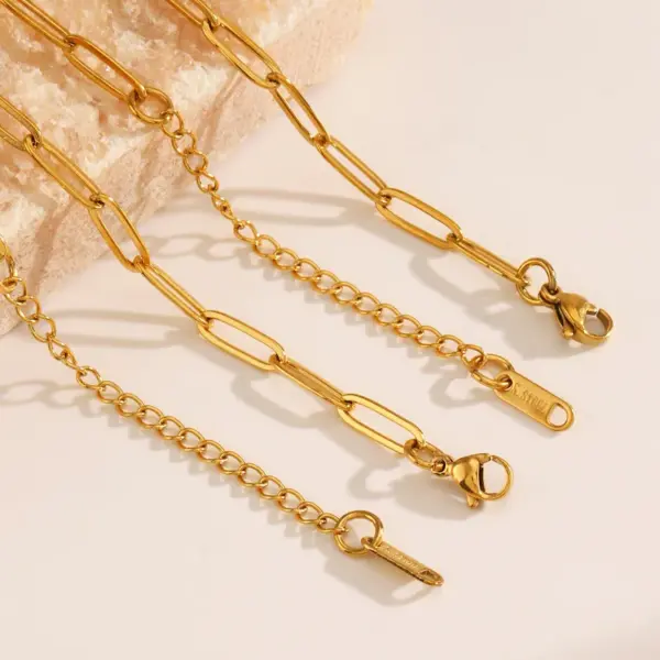 304 Stainless Steel Chain Ion Plating (IP) 18K Gold Plated Simple Style Waterproof Non Tarnish Plating Cable Chain Chain Necklace