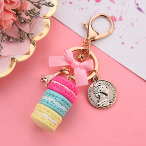 Macaron - Rose Blue and Yellow / keychain
