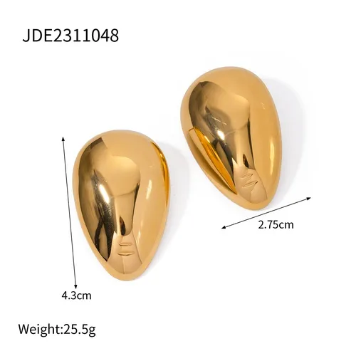 Wholesale Real Gold Plated 304 Stainless Steel PVD Coated Geometric Waterproof Non Tarnish IG Style Ear Studs For Women's