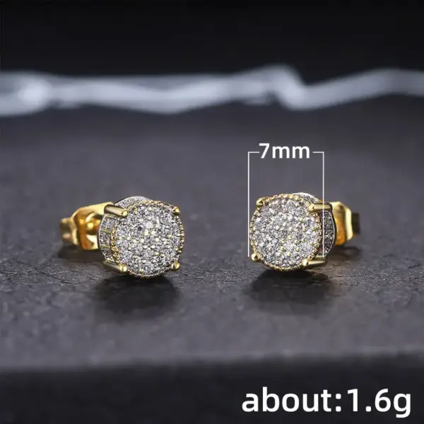 Wholesale Fashion Geometric Copper Ear Studs Plating Artificial Gemstones Copper Earrings