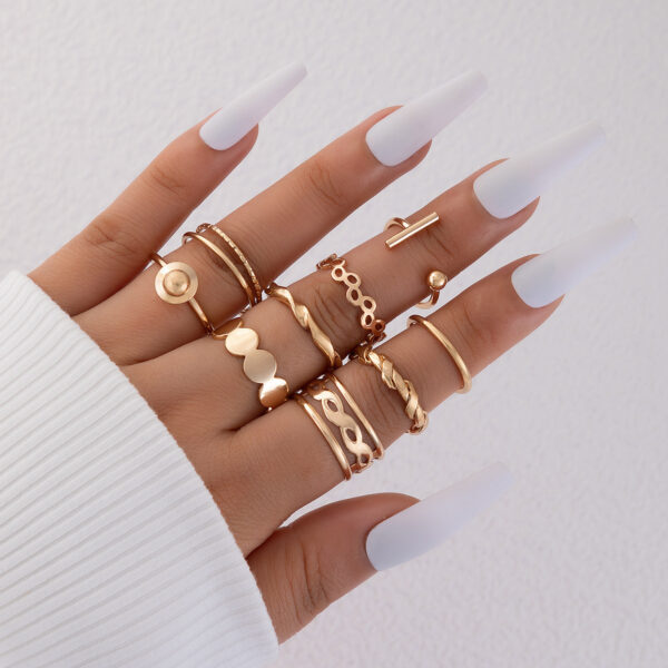 Wholesale Cool style multi-piece set of plain rings