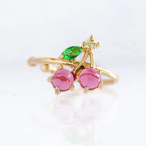 Wholesale Fashion Fruit Copper Artificial Gemstones Earrings