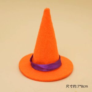 3 orange felt hats