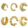 Wholesale 1 Pair Retro Simple Style C Shape Plating Copper 18k Gold Plated Earrings
