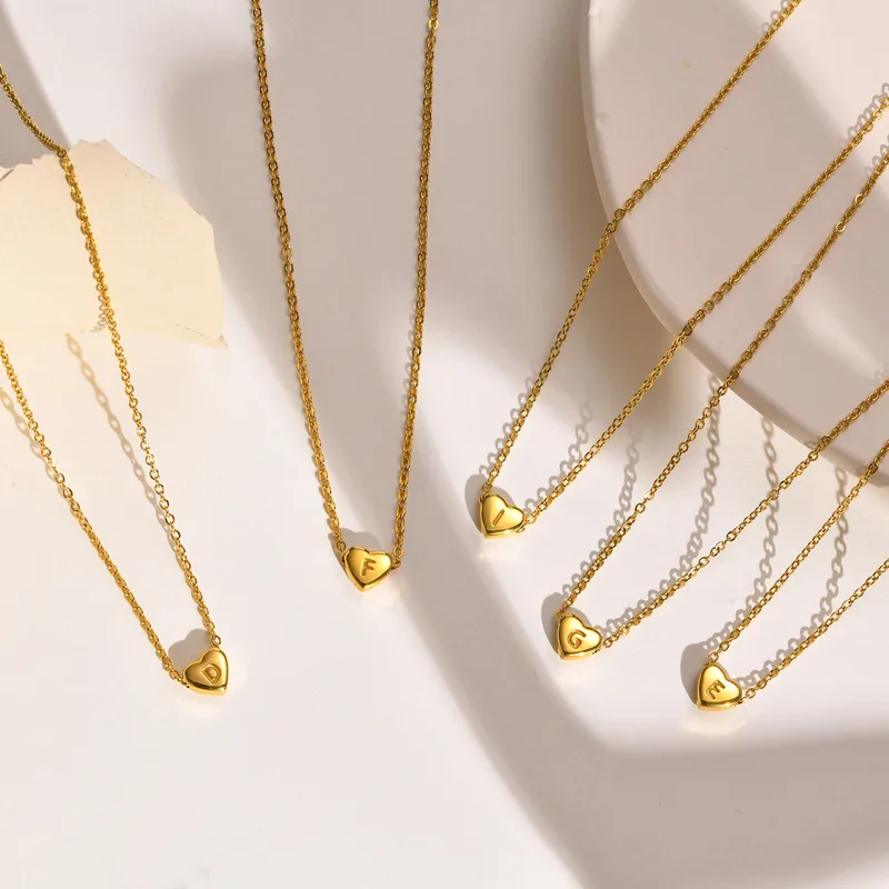 Wholesale Simple Style Letter Titanium Steel Plating Pendant Necklace