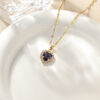 Wholesale European and American Cross-Border Hot Selling Twelve Birthstone Necklaces, High-End Neck Ornaments, Micro-Encrusted Zircon Love-Shaped Clavicle Chains