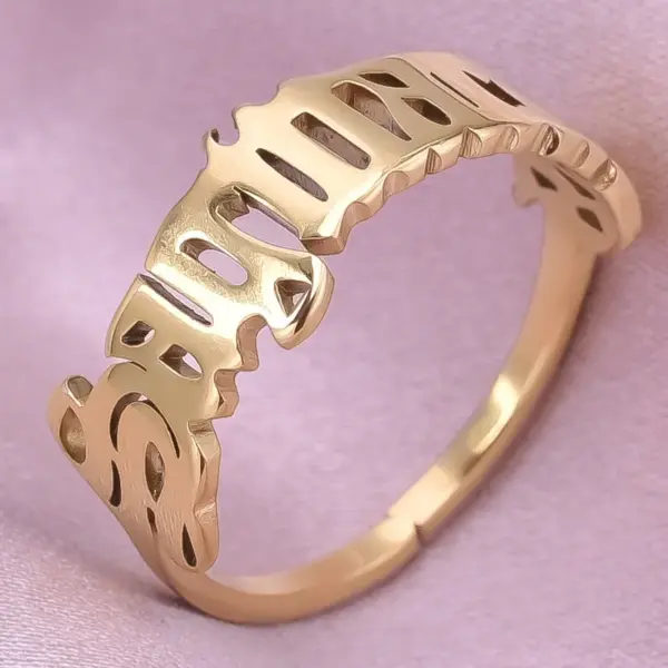 Ion Plating (IP) Real Gold Plated 18K Gold Constellation 304 Stainless Steel Simple Style Waterproof Non Tarnish Rings