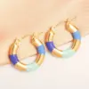 1 Pair IG Style Simple Style Round Plating 304 Stainless Steel Gold Plated Earrings