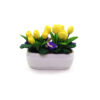 Wholesale 1:12 dollhouse accessories dollhouse mini clay flower yellow tulip artificial flower ornaments