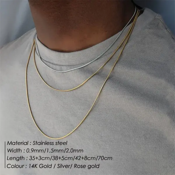 PVD Coated 14K Gold Real Gold Plated U Shape Stainless Steel Fashion Waterproof Non Tarnish 304 Stainless Steel Necklace