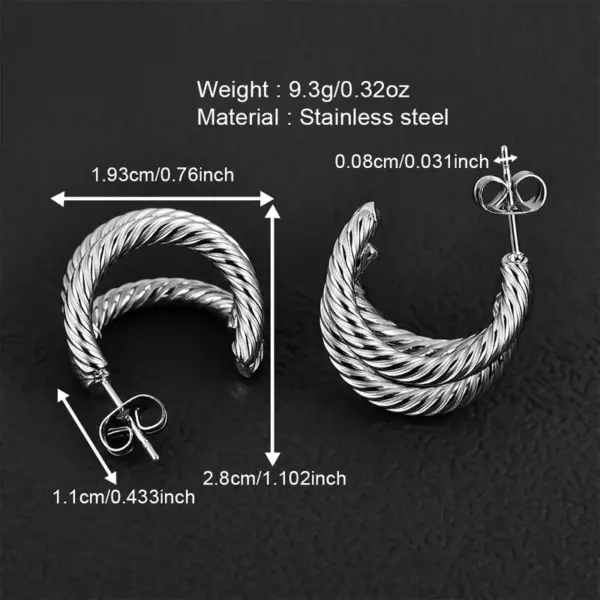 PVD Coated 18K Gold Plated Geometric 201 Stainless Steel Simple Style Ear Studs