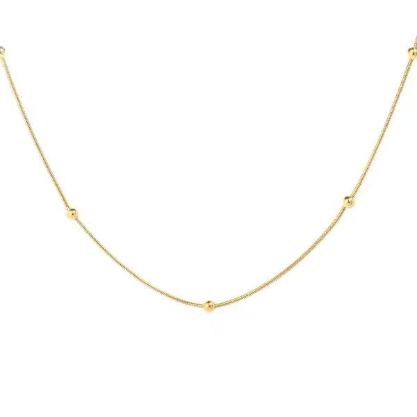 Wholesale 304 Stainless Steel Solid Color PVD Coated 18K Gold Plated Real Gold Plated IG Style Simple Style Waterproof Non Tarnish Plating Gold Necklace