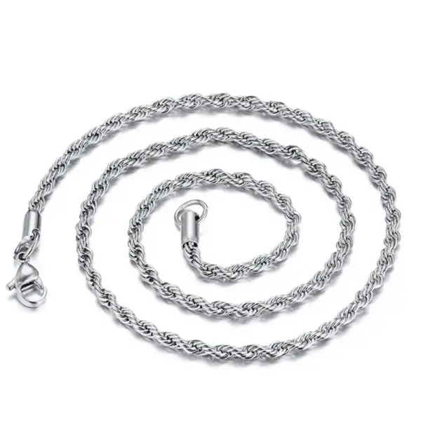 Wholesale Jewelry Simple Style Twist 201 Stainless Steel Plating Stainless Steel Necklaces
