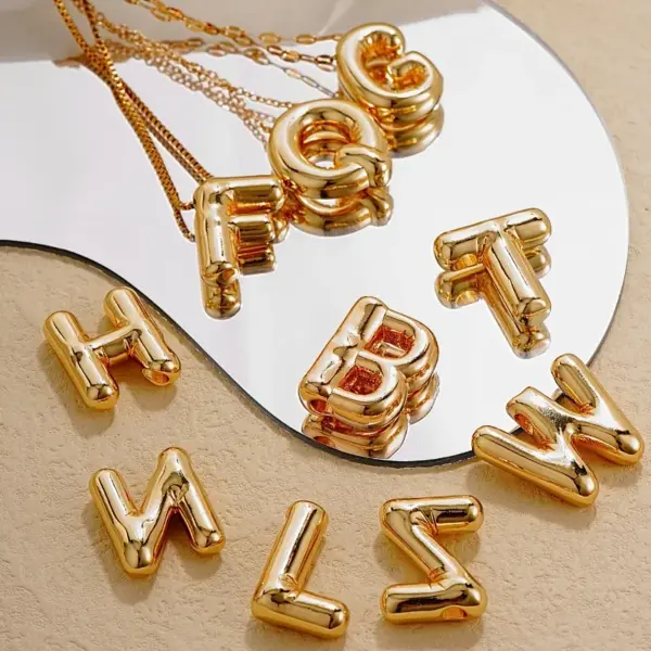 PVD Coated Gold Plated Letter 304 Stainless Steel Copper IG Style Simple Style Waterproof Non Tarnish 304 Stainless Steel Charms