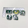 Wholesale Green puppy print irregular beaded pen accessory with open hole