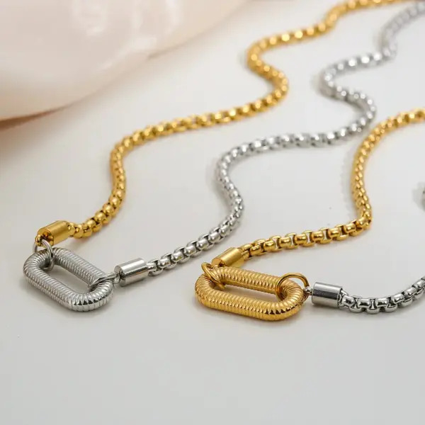 Wholesale Jewelry Casual Elegant Lady Geometric 304 Stainless Steel Plating Pendant Necklace