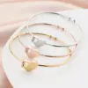 Fashion Heart Shape Titanium Steel Plating Bangle 1 Piece