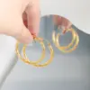 Wholesale 304 Stainless Steel Twist PVD Coated 18K Gold Plated Real Gold Plated 18K Gold Exaggerated Simple Style Waterproof Non Tarnish Plating Gold Silver Earrings