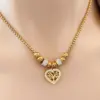 Wholesale 18K Gold Plated Real Gold Plated Tree Heart Shape Titanium Steel Casual Vintage Style Waterproof Non Tarnish Titanium Steel