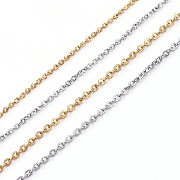 Wholesale PVD Coated 18K Gold Plated Titanium Steel Fashion Waterproof Non Tarnish 304 Stainless Steel Necklace
