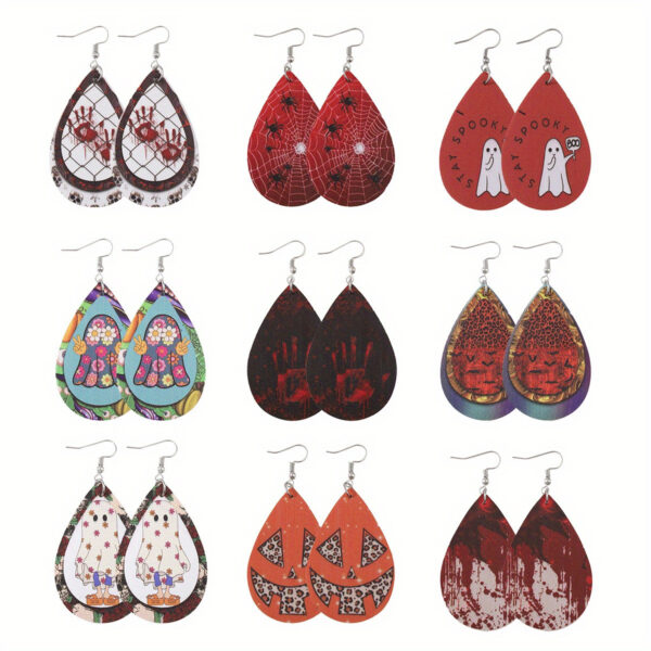 Wholesale Halloween Gothic Leather Earrings