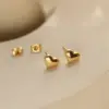 PVD Coated 14K Gold Real Gold Plated Heart Shape Stainless Steel Simple Style Waterproof Non Tarnish Ear Studs