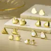 304 Stainless Steel Heart Shape PVD Coated 18K Real Gold Plated Simple Style Waterproof Non Tarnish Ear Studs