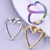 PVD Coated Real Gold Plated Heart Shape 304 Stainless Steel Simple Style Waterproof Non Tarnish Open Ring