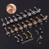 316L Stainless Steel Copper Zircon Ear Cartilage Rings & Studs Flower Waterproof Non Tarnish Surgical Steel