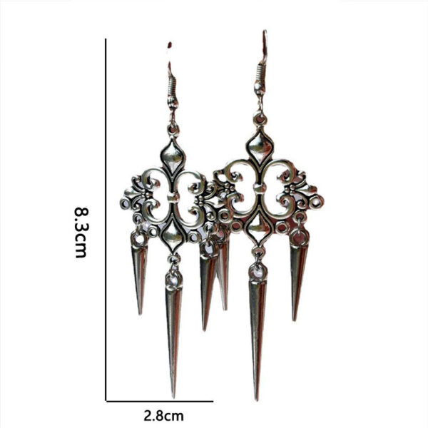 Wholesale Gothic Vintage Pointed Tapered Studded Earrings, Hip Hop Rock Punk Style
