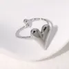 oly-887a81e1bd94752731f23cff5cfd4bac Wholesale PVD Coated Real Gold Plated 18K Gold Heart Shape 304 Stainless Steel Sweet Simple Style IG Style Waterproof Non Tarnish Open Rings