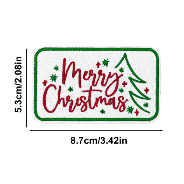 Wholesale Cross-border Christmas text embroidery patches, Merry Christmas fabric patches, clothing accessories, hole patches, and appliqués.