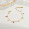 oly-887df080467aa6fedd4dd16d66fca948 Wholesale Jewelry Simple Style Rectangle 304 Stainless Steel Zircon 14K Gold Plated Inlay Stainless Steel Necklaces