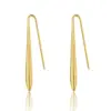 Wholesale PVD Coated 18K Gold Real Gold Plated Solid Color 304 Stainless Steel Simple Style Waterproof Non Tarnish Drop Earrings