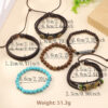 Wholesale Vintage Butterfly Flower Turquoise Leather Braided Set Leather Bracelet
