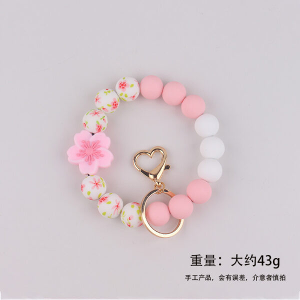 Wholesale Silicone Begonia Daisy European and American Cross-Border Jewelry Silicone Keychain Flower Bracelet Bracelet