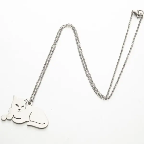 Wholesale Jewelry Fashion Cat 201 Stainless Steel 18K Gold Plated Plating Stainless Steel Necklaces