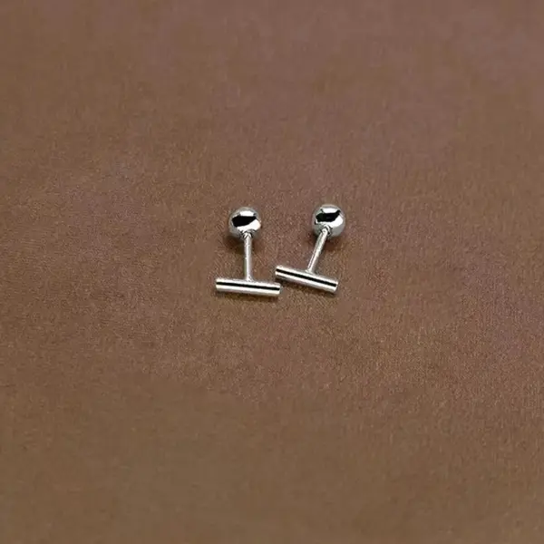 Wholesale 304 Stainless Steel Long Strip Electroplated Stone-Free 18K Gold Plated Simple Style Plating Ear Studs