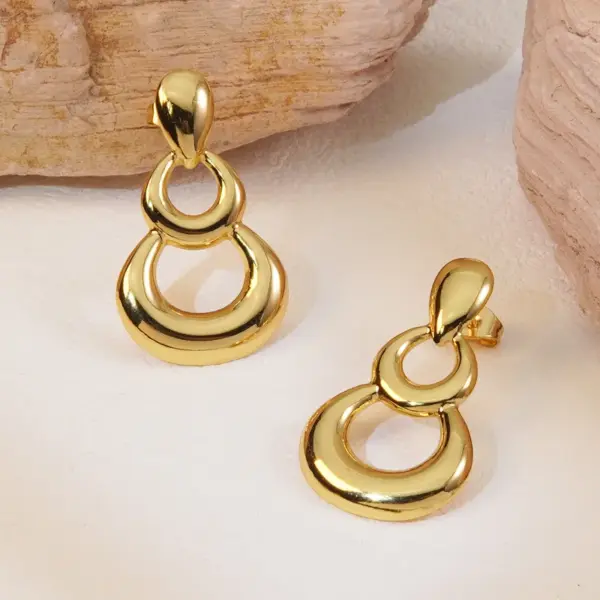 1 Pair Vintage Style Classic Style Circle 304 Stainless Steel Imitation Gold Electroplating Ear Studs
