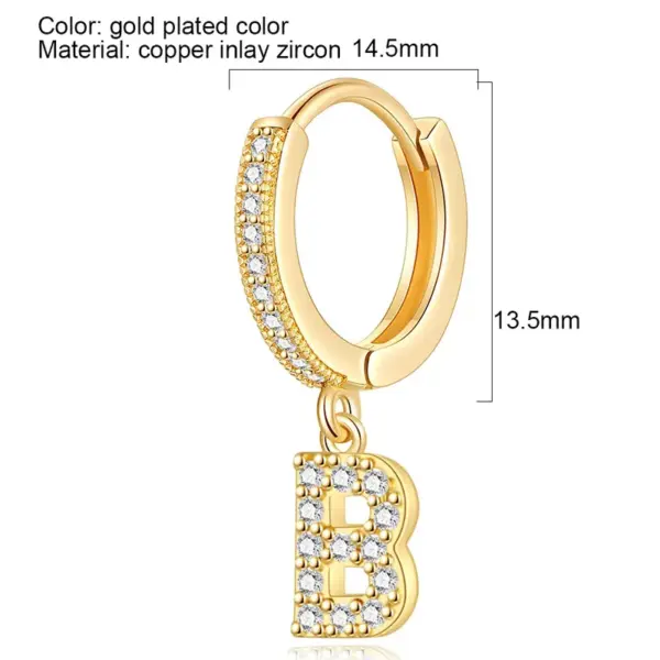 Wholesale PVD Coated Real Gold Plated Letter Stainless Steel Waterproof Non Tarnish Earrings