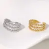 Wholesale PVD Coated Real Gold Plated 18K Round Dots Solid Color Lines 304 Stainless Steel IG Style Modern Simple Waterproof Non Tarnish Open Rings